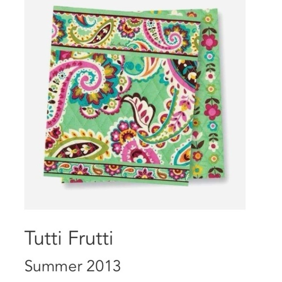 VERA BRADLEY Tutti Frutti 2013 Snap Curvy Tote Tall Snap Green Pink Paisley - Picture 12 of 12